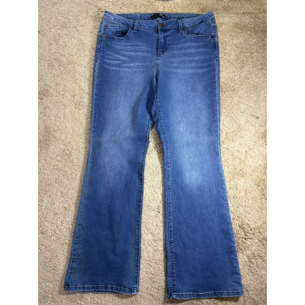 1822 Denim Flare Bootcut Jeans Women 14 Medium Blue Hi-Rise Stretch